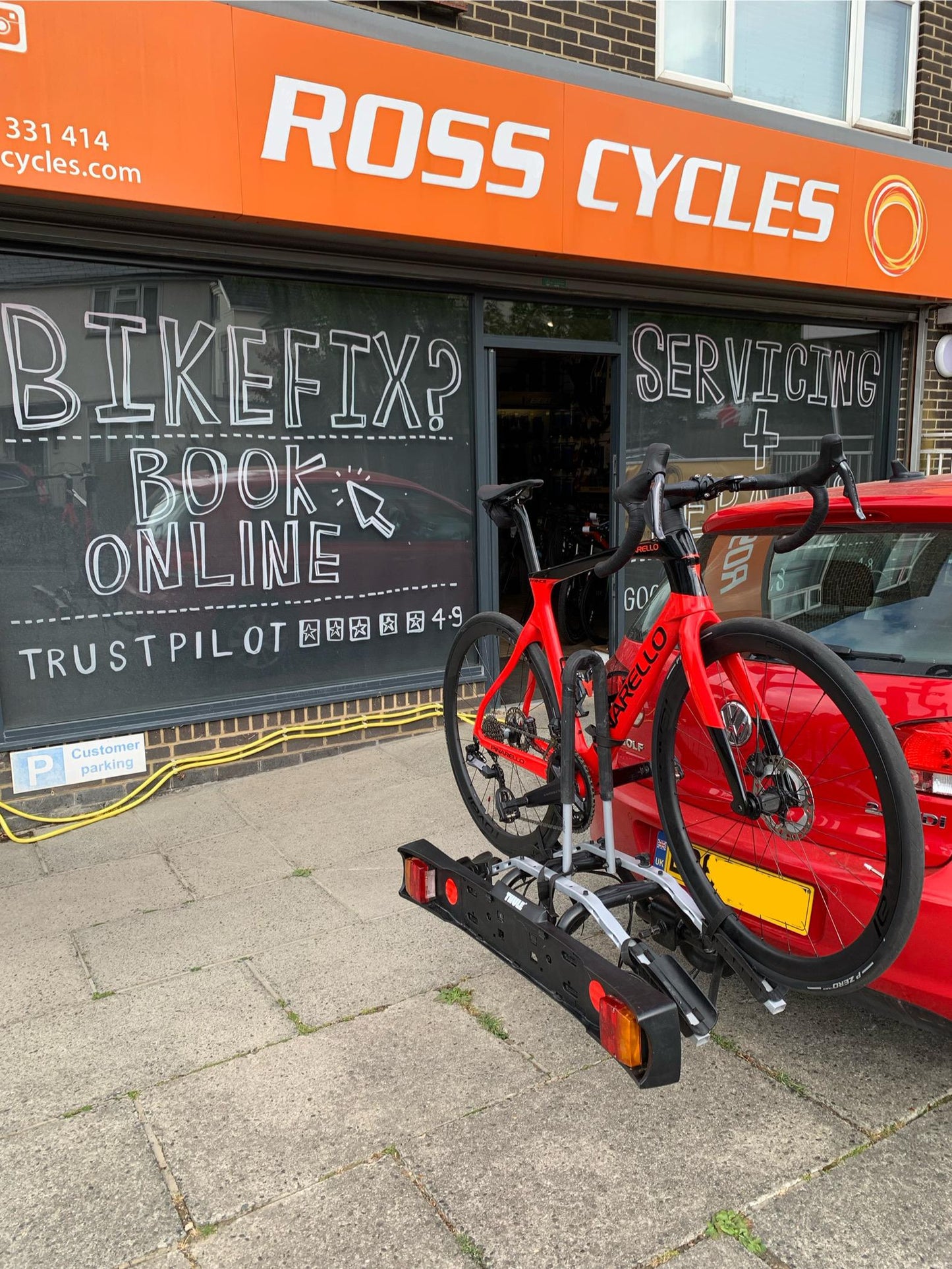 Thule 2 Bike Rack Rental - Tow Ball Mounted Bike Carrier - Ross Cycles - Caterham Bicycle Servicing and Shop