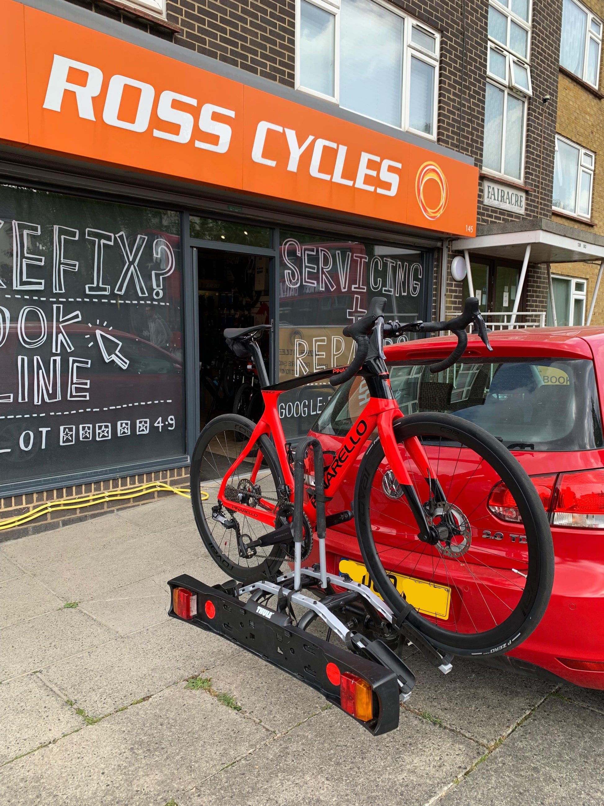 Thule 2 Bike Rack Rental - Tow Ball Mounted Bike Carrier - Ross Cycles - Caterham Bicycle Servicing and Shop
