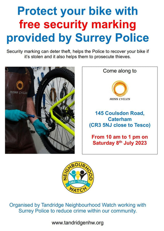 Bike Marking Event - Ross Cycles Caterham